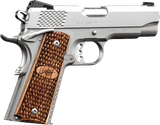 Kimber Mfg.,inc 3200195 Stainless Pro Raptor II 45ACP 8+1 4" Stainless Steel Slide Satin Silver Zebrawood w/ Scale Pattern and Kimber Logo Grip