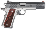 Springfield Armory PX9121L 1911 Ronin 10mm Auto 8+1, 5" Stainless Match Grade Steel Barrel, Blued Serrated Carbon Steel Slide, Stainless Steel Steel Frame w/Beavertail, Crossed Cannon Wood Grip