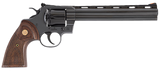 Colt Mfg PYTHONBP8WTS Python  357 Mag 6 Shot 8" Blued Carbon Steel Vent Rib Barrel, Cylinder & Frame, Wood Grip, Exposed Hammer