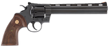Colt Mfg PYTHONBP8WTS Python  357 Mag 6 Shot 8" Blued Carbon Steel Vent Rib Barrel, Cylinder & Frame, Wood Grip, Exposed Hammer