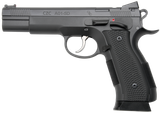 Cz Custom Shop 96333 A01-SD  9mm Luger 19+1 5" Match Grade Bull Barrel, Black Optic Cut/Serrated Steel Slide, Black Polycoat Steel Frame w/Beavertail, Black G10 Grip, Short Dustcover