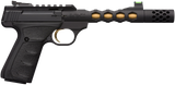 Browning 051573490 Buck Mark Plus Vision SR 22 LR 10+1 5.87" Black Anodized/Gold Cerakote/SR/Threaded Barrel, Matte Black Serrated Steel/Optic Ready Slide & Aluminum Frame Black Ultragrip FX Grip
