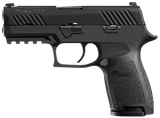 Sig Sauer 320C45BSS P320  Compact 45 ACP 9+1 3.90" Black Carbon Steel Barrel, Black Nitron Serrated Slide, Black Stainless Steel Frame w/Picatinny Rail Black Polymer Grips Right Hand
