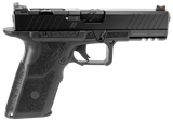 ZEV OZ9SDUTYSS OZ9 Duty Standard 9mm Luger 15+1 4.50", Black, Serrated Stainless Steel Slide with Optic Cut, Polymer Frame with Picatinny Rail, Fiber Optic Combat Sights