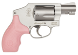 Smith & Wesson 150466 Model 642 Airweight 38 S&W Spl +P 5 Shot 1.88" Stainless Steel Barrel/Cylinder, Matte Silver Aluminum Alloy J-Frame, Pink Polymer Grip, Snag-free Enclosed Hammer, Internal Lock