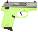 SCCY Industries CPX1TTLGG3 CPX-1 Gen3 9mm Luger 10+1 3.10" Lime Green Polymer w/Picatinny Rail Serrated SS Slide Lime Green Polymer Grip