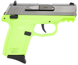 SCCY Industries CPX1TTLGG3 CPX-1 Gen3 9mm Luger 10+1 3.10" Lime Green Polymer w/Picatinny Rail Serrated SS Slide Lime Green Polymer Grip