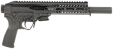 Patriot Ordnance Factory 01837 Rebel  22 LR 8" Barrel w/Faux Suppressor, Black Anodized Upper Receiver/Polymer Lower, 7" M-LOK Free-Float Handguard, QD Endcap, MFT Grips, Accepts 10/22 Magazines