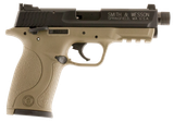 Smith & Wesson 10242 M&P  Compact Frame 22 LR 10+1 3.60" Black Steel Threaded Barrel & Serrated Slide, Flat Dark Earth Cerakote Polymer Frame w/Picatinny Rail, Ambidextrous