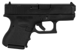 Glock UI2650201 G26 Gen3 Subcompact 9mm Luger  3.43" Barrel 10+1, Black Frame & Slide, Finger Grooved Textured Polymer Grip, Safe Action Trigger (US Made)