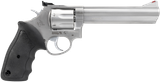 Taurus 2660069 66  38 Special +P or 357 Mag 7 Shot 6" Barrel, Overall Matte Finish Stainless Steel, Finger Grooved Black Rubber Grip, Adjustable Rear Sight