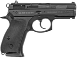 CZ-USA 01199 P-01 Compact Compact Frame 9mm Luger 10+1, 3.75" Blued Steel Barrel, Black Serrated Steel Slide, Black Polycoat Aluminum Frame w/Beavertail, Black Rubber Grip