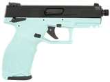 Taurus 1-TX22141C10 TX22  Full Size Frame 22 LR 10+1 4.10" Matte Black Threaded Barrel, Matte Black Serrated Slide, Cyan Polymer Frame w/Picatinny Rail, Textured Grip