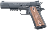 Chiappa Firearms 401101 1911-22 Custom 22 LR 10+1 5" Blued Serrated Steel Slide w/Picatinny Rail & Beavertail Frame, Stippled Walnut Grip