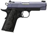 Browning 051894490 1911 Black Label Compact Frame 22 LR 10+1, 3.63" Matte Stainless Steel Barrel, Crushed Orchid Cerakote Serrated Slide, Matte Black Polymer Frame w/Beavertail