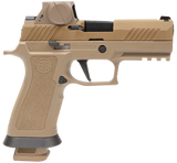 Sig Sauer M18X9RX M18X w/Optic Carry Frame 9mm Luger 21+1 3.90" Black Barrel Coyote PVD Optic Ready/Serrated Stainless Steel Slide & Polymer Frame w/Beavertail & Picatinny Rail, Sig ROMEOM17