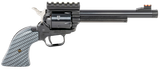 Heritage Mfg RR22B6-TH Rough Rider Tactical Cowboy 22 LR 6 Shot, 6.50" Black Oxide Steel Threaded Barrel, Black Oxide Zinc Alloy Frame w/Picatinny Rail, Black Oxide Cylinder, Carbon Fiber Grip