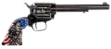 Heritage Mfg RR22B6ECSS Rough Rider Independence Day 22 LR 6 Shot 6.50" Black Oxide Barrel & Frame, Black Oxide w/Engraved US Flag Cylinder, Custom Designed US Flag w/Soldier Grips
