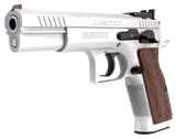 Tanfoglio IFG TF-LIMPRO-9 Defiant Limited Pro 9mm Luger Caliber with 4.80" Barrel, 19+1 Capacity, Overall Hard Chrome Finish Steel, Beavertail Frame, Serrated Slide & Brown Polymer Grip