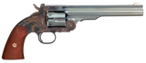 Taylors & Company 550651 Schofield Top Break 44-40 Win Caliber with 7" Charcoal Blued Finish Barrel, 6rd Capacity Charcoal Blued Finish Cylinder, Color Case Hardened Finish Steel Frame & Walnut Grip