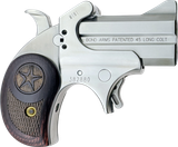 Bond Arms BAM Mini Original 45 Colt (LC) 2rd 2.50"  Stainless Steel Double Barrel & Frame, Auto Extractor & Rebounding Hammer, Blade Front/Fixed Rear Sights, Rosewood Grips, Manual Safety