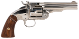 Taylors & Company 550670 Schofield Top Break 45 Colt (LC) Caliber with 5"Barrel, 6rd Capacity Cylinder, Overall Nickel-Plated Finish Steel & Walnut Grip