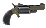 North American Arms TGHM Huntsman  22 WMR 5 Shot 2" Matte Black Heavy Vent Rib Barrel, OD Green Cerakote Steel Frame, Matte Black Cylinder, Camo Grip, Exposed Hammer, Leather Holster