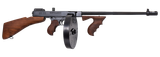 Thompson T1B100D 1927A-1 Deluxe Carbine 45 ACP Caliber with 18" Barrel, 20+1 Capacity (Stick), 100+1 Capacity (Drum), Blued Metal Finish, American Walnut Removable Fixed Stock & Wood Grip Right Hand