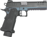 Great Lakes Firearms GL1911DS9FSSBLU 1911 DS Synergy 9mm Luger 20+1 5" Optic Cut/Serrated Cerakote Black Molded Grip Blue Titanium Frame