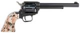 Heritage Mfg RR22B6DMH Rough Rider Dead Man's Hand 22 LR 6 Shot, 6.50" Black Steel Barrel, Black Zinc Alloy Frame, Black Cylinder, Dead Man's Hand Ivory Grip, Hammer/Thumb Safety, Exposed Hammer