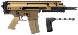 FN 38101883 SCAR 15P 5.56x45mm 30+1 7.50" Black Steel Barrel, Flat Dark Earth Anodized Picatinny Rail Aluminum Receiver, SB Tactical Brace, Ambidextrous