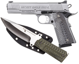 Magnum Research DE1911GSS-K Desert Eagle 1911  w/ 1911 Fixed Blade Knife 45 ACP 8+1 5.01" Stainless Steel Slide Matte Stainless Steel Black/Gray G10 Grip