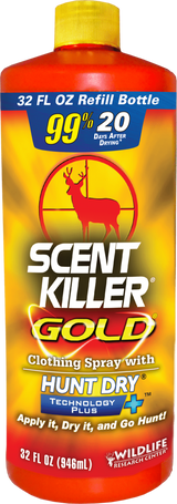Wildlife Research 1261 Scent Killer Gold Spray Refill Odorless Scent 32 oz Bottle