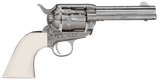 Taylors & Company 200057 1873 Cattleman Outlaw Legacy 45 Colt (LC) Caliber with 4.75" Barrel, 6rd Capacity Cylinder, Overall Nickel Engraved Finish Steel & Ivory Synthetic Grip