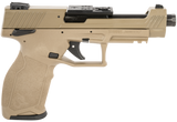 Taurus 1TX22C15UFCK TX22 Competition 22 LR 16+1 5.40" Matte Black Bull/Steel/Threaded Barrel, Flat Dark Earth Aluminum/Optic Cut/Serrated Slide & Polymer Frame w/Picatinny Rail w/FDE Polymer Grips