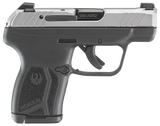 Ruger 13744 LCP Max  Compact 380 ACP 10+1 2.80" Black Oxide Steel Barrel, Matte Stainless Serrated Slide, Black Polymer Frame w/Serrated Trigger Guard w/Black Nylon Grip