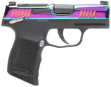 Sig Sauer 365380RBTMS P365  Micro-Compact 380 ACP 10+1 3.10" Black Carbon Steel Barrel, Rainbow Titanium Optic Ready/Serrated Slide, Black Steel Frame w/Rainbow Accents, Black Polymer Grips