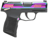 Sig Sauer 365380RBTMS P365  Micro-Compact 380 ACP 10+1 3.10" Black Carbon Steel Barrel, Rainbow Titanium Optic Ready/Serrated Slide, Black Steel Frame w/Rainbow Accents, Black Polymer Grips