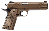 Bersa B19117050DEHB B1911  45 ACP 8+1 5" Stainless Steel Barrel, Flat Dark Earth Serrated Slide, Flat Dark Earth Stainless Steel Frame w/Beavertail, FDE VZ Grip