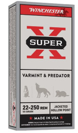 Super-X 22-250 REM 55gr JHP SX 20/bx