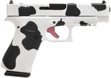Glock PA4850204FRMOSMOO G48 Gen5 MOS Slim Frame 9mm Luger 10+1 4.17" Black GMB Barrel, Cow Print Cerakote MOS Cut/Serrated Steel Slide, Polymer Frame w/Beavertail & Textured Grip