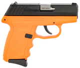SCCY Industries CPX-3CBOR CPX-3  380 ACP 10+1 3.10" Orange Polymer Serrated Black Nitride SS Slide Finger Grooved Orange Polymer Grip