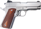 Rock Island 51868 Rock Standard CS *CA Compliant 45 ACP 3.63" 7+1 Matte Stainless Steel Frame & Slide Double Diamond Checkered Wood Grip
