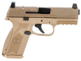 FN 66100741 509M MRD Mid-Size 9mm Luger 15+1 4" Black Recessed Crown Barrel, Flat Dark Earth PVD Optic Ready/Serrated Steel Slide, Flat Dark Earth Polymer Frame w/Picatinny Rail, Ambidextrous