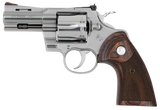 Colt Mfg PYTHONSP3WTS Python  38 Special 357 Mag 6 Shot 3" Stainless Recessed Target/Vent Rib Barrel, Cylinder  & Frame, Walnut w/Colt Medallion Grip