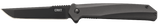 CRKT K500GKP Helical  3.52" Folding Tanto Plain Black Oxide D2 Steel Blade/ Black Aluminum Handle Includes Pocket Clip