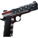 Dickinson LLC DKSN45AFS Adam 1911 American Flag Full Size 45 ACP 8+1 4.37" Black Barrel, American Flag Cerakote Steel B Serrations Slide & Steel Frame w/Beavertail, Black Textured Grip