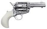 Cimarron PP346HUCKENG Huckleberry  45 Colt (LC) 6 Shot, 3.50" Nickel Engraved Barrel, Cylinder & Frame, Poly-Ivory w/"Huckleberry" Engraved On The Backstrap Grip