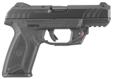 Ruger 3816 Security-9  9mm Luger  4" Barrel 15+1, Black Polymer Frame With Picatinny Acc. Rail, Front Serrated Black Oxide Steel Slide, Manual Safety, Includes Viridian Red Laser