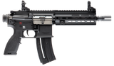 HK 81000403 416  22 LR 20+1 8.50" Black Steel Threaded Barrel, Black Aluminum Receiver w/M-LOK & Picatinny Rail, Black Polymer Grip w/Storage Compartment